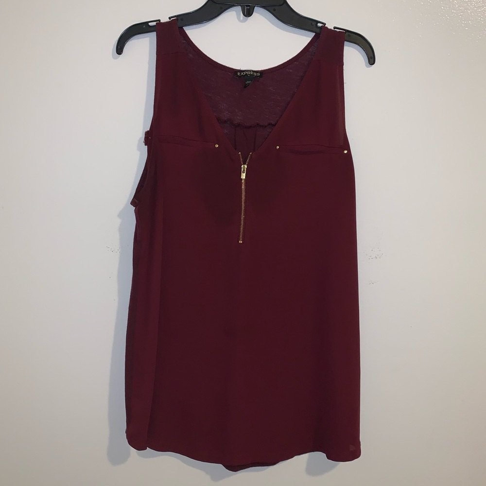 Sleeveless Burgundy Express Top